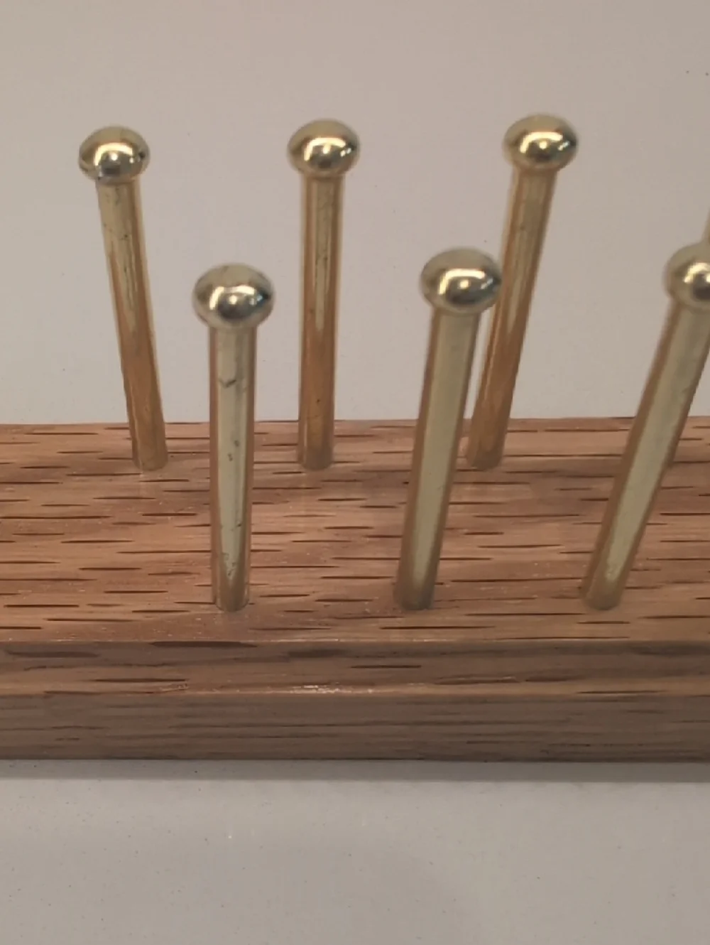 Vintage Brass And Wood Belt Or Necklaces Display